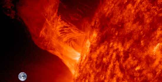 eruzione solare terra